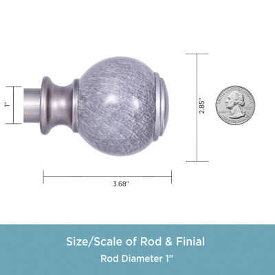 Kenney Claremont Noah Ball 1 IN Adjustable Curtain Rod