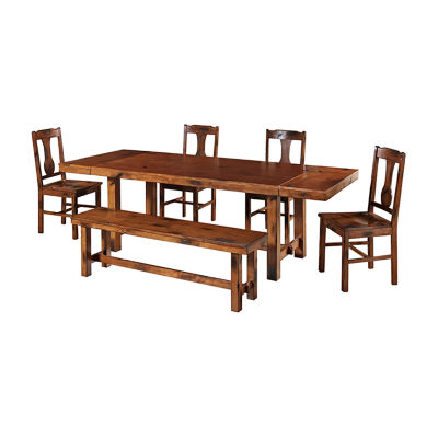 Huntsman 6-Piece Rustic Farmhouse Solid Wood Dining Set
