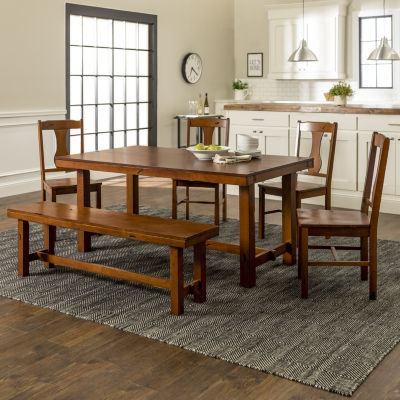 Huntsman 6-Piece Rustic Farmhouse Solid Wood Dining Set