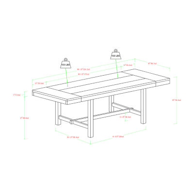 Distressed Dark Oak WoodKitchen Dining Table