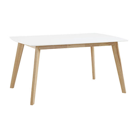 60 Retro Modern Wood Kitchen Dining Table, One Size, White