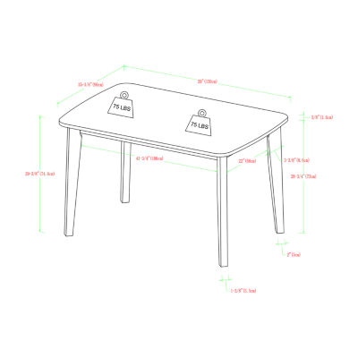 60" Retro Modern Wood Kitchen Dining Table