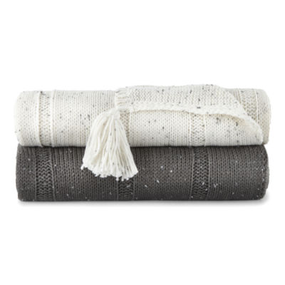 Linden Street Marled Knit Throw - JCPenney