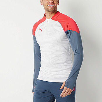 Puma Mens Mock Neck Long Sleeve Quarter-Zip Pullover, Color: White Orchid - JCPenney
