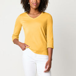 3/4 Sleeve Yellow Tops for Women - JCPenney