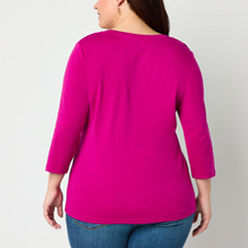3/4 Sleeve Pink St. John's Bay Tops for Women - JCPenney