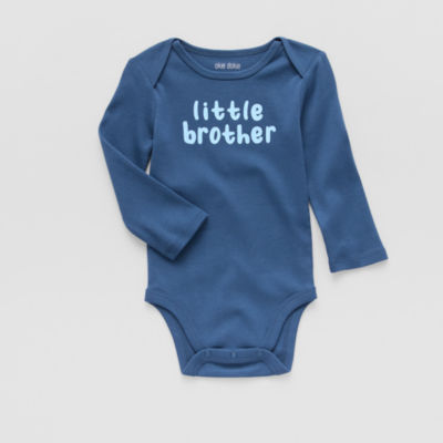 Okie Dokie Baby Boys Round Neck Long Sleeve Rib Bodysuit