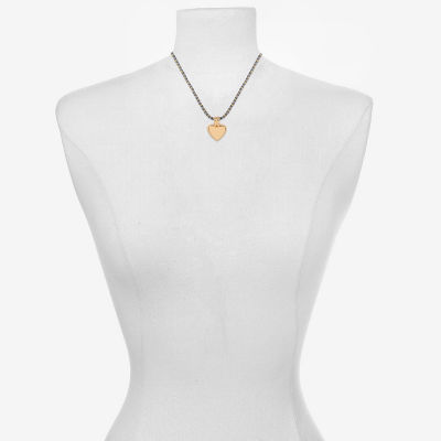 Bijoux Bar Womens Heart 16 Inch Pendant Necklace