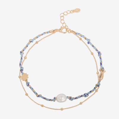 Bijoux Bar Womens 7.5 Inch Solid Link Round Ankle Bracelet