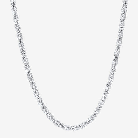 Womens 10K Gold 22 Inch Rope Chain Necklace, One Size, White