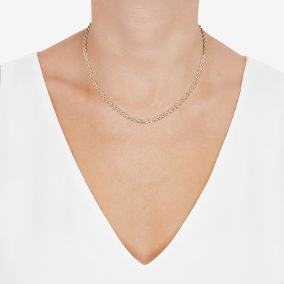 Womens 10K Gold Inch Rope Chain Necklace
