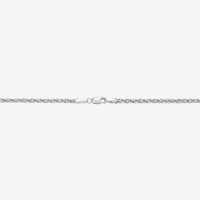 Womens 10K Gold Inch Rope Chain Necklace