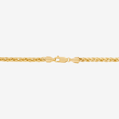 Womens 10K Gold Inch Wheat Chain Necklace