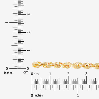 Womens 10K Gold Inch Rope Chain Necklace