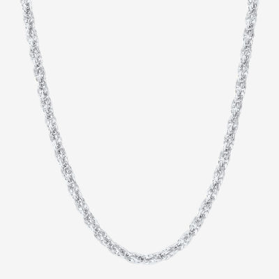 Womens 10K Gold Inch Rope Chain Necklace