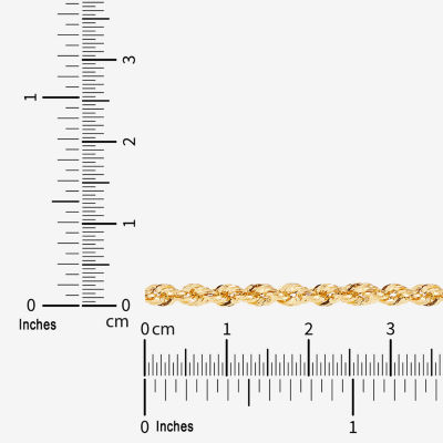 Womens 10K Gold Inch Rope Chain Necklace