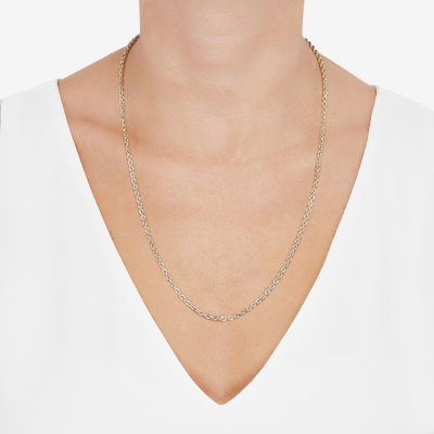 Womens 10K Gold Inch Rope Chain Necklace