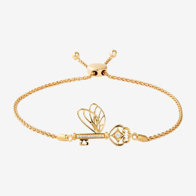 Harry Potter (F / Si2) Womens Diamond Accent Lab Grown White Diamond 14K Gold Over Silver Bolo Bracelet