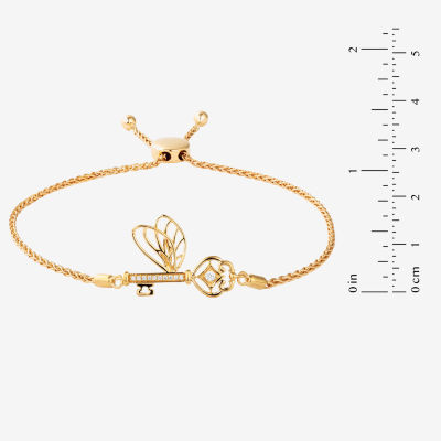 Harry Potter (F / Si2) Womens Diamond Accent Lab Grown White Diamond 14K Gold Over Silver Bolo Bracelet