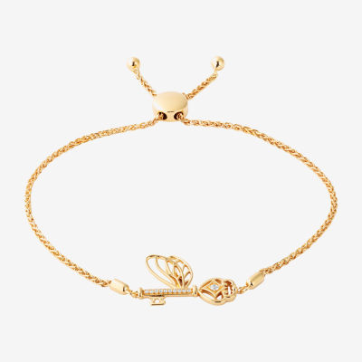 Harry Potter (F / Si2) Womens Diamond Accent Lab Grown White Diamond 14K Gold Over Silver Bolo Bracelet