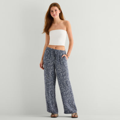 Arizona Womens Juniors Wide Leg Pull-On Pant