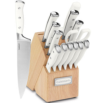 Cuisinart 15-Piece Triple Rivet Cutlery Block Set - White
