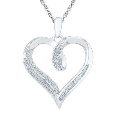 Womens / CT. T.W. Natural White Diamond 10K Gold Heart Pendant Necklace