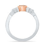 "Mom" Womens Diamond Accent Genuine White Diamond 10K Gold Over Silver Cocktail Ring