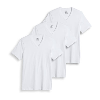 Jockey Classic Mens 3 Pack Short Sleeve V Neck Moisture Wicking T-Shirt