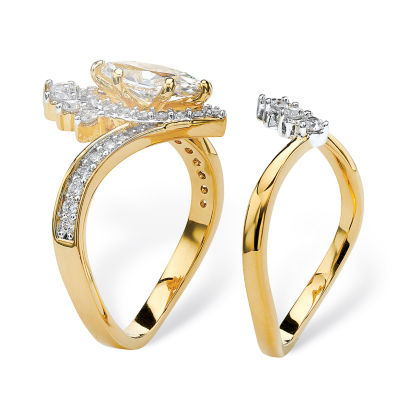 Womens 3/ CT. T.W. White Cubic Zirconia 14K Gold Over Brass Bridal Set