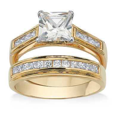 Womens 3 CT. T.W. Cubic Zirconia 14K Gold Over Brass Bridal Set
