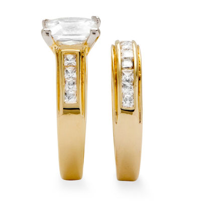 Womens 3 CT. T.W. Cubic Zirconia 14K Gold Over Brass Bridal Set