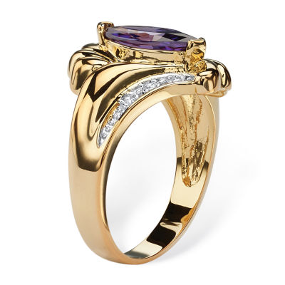 Womens 2 /2 CT. T.W. Cubic Zirconia 14K Gold Over Brass Cocktail Ring