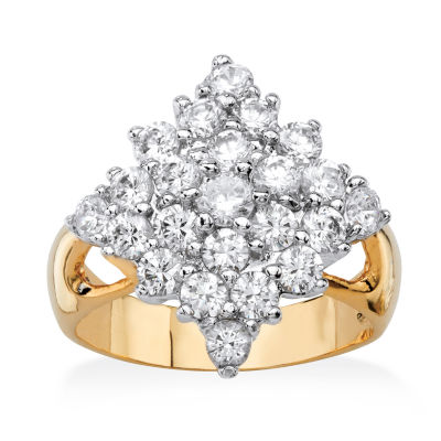 Womens 2 1/2 CT. T.W. Cubic Zirconia 14K Gold Over Brass Cocktail Ring