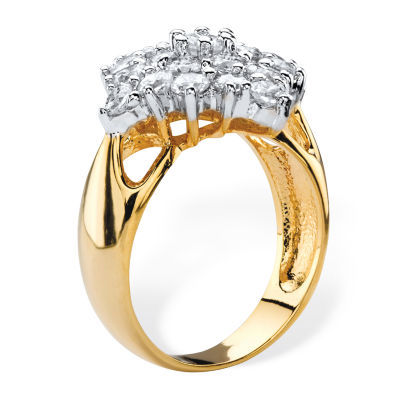 Womens 2 1/2 CT. T.W. Cubic Zirconia 14K Gold Over Brass Cocktail Ring