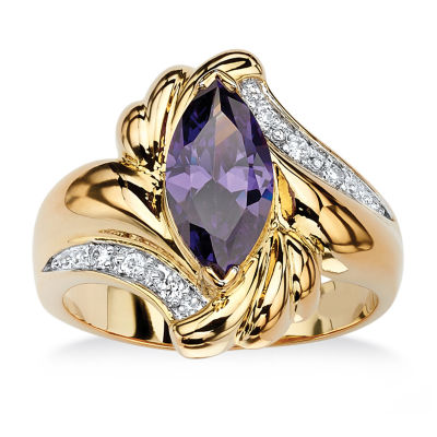 Womens 2 /2 CT. T.W. Cubic Zirconia 14K Gold Over Brass Cocktail Ring