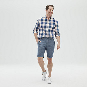 Men's Slim-Fit 10.5 Inseam Lightweight Flat Front Comfort Stretch Chino  Shorts