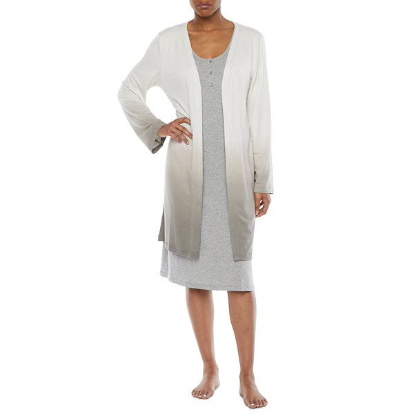 Ambrielle Womens French Terry Long Sleeve Cardigan
