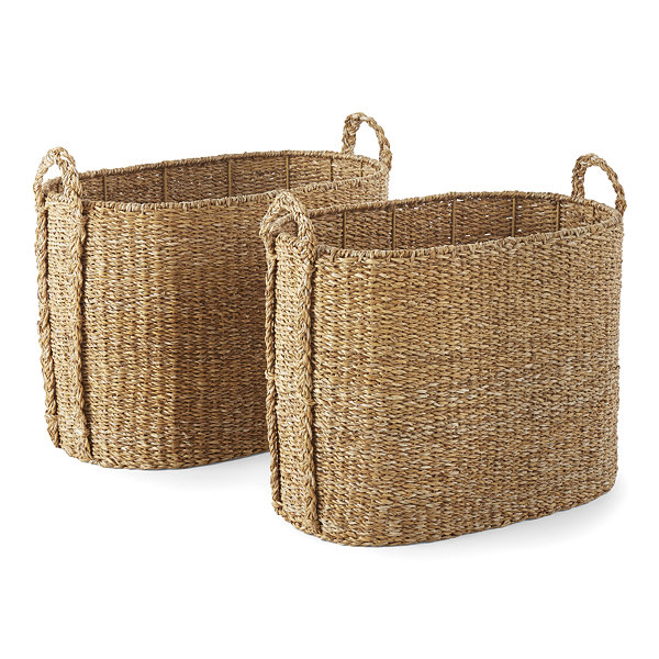 Linden Street Natural Seagrass Oval Decorative Storage Basket