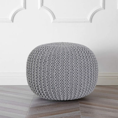 Urban Shop Round Knit Pouf Ottoman