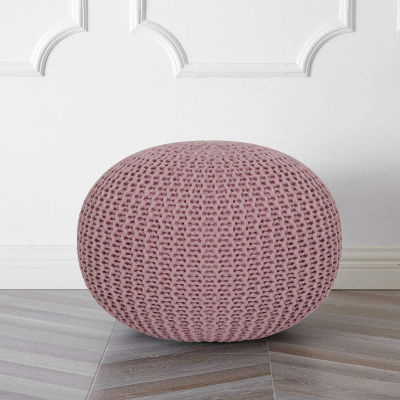 Urban Shop Round Knit Pouf Ottoman
