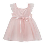 Rare Editions Baby Girls Sleeveless Flutter Sleeve A-Line Dress
