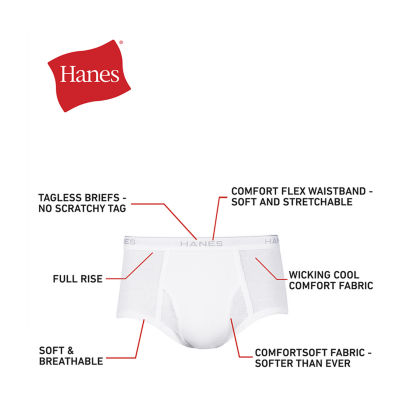 Hanes Mens 6 Pack Briefs J252w6