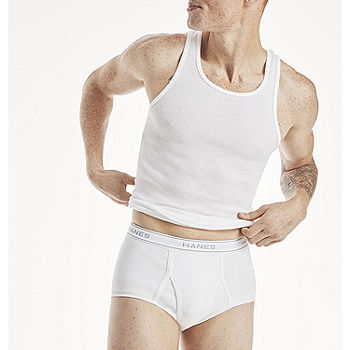 Hanes Ultimate Big Men's Cotton Briefs Underwear Pack, White, 6