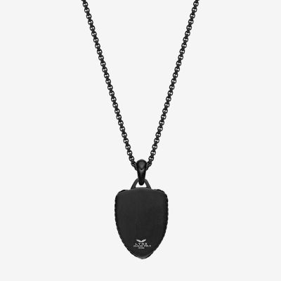 Shield Mens Stainless Steel Pendant Necklace