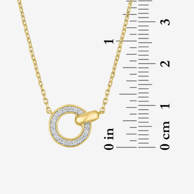 Diamond Addiction (G-H / I1-I2) Womens 1/10 CT. T.W. Lab Grown White Diamond 14K Gold Over Silver Circle Pendant Necklace