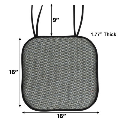 Sweet Home Collection™ Cameron Memory Foam No Slip Back 16" x Chair Pad Cushion with Ties