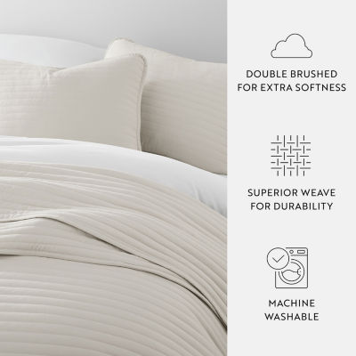 Casual Comfort Stripe Stitch Quilt Set