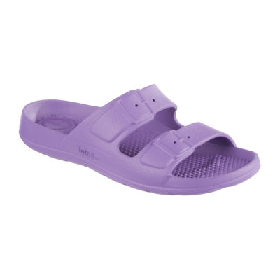 Totes Women's Ribbed Texture Slide Sandals - Molded Comfort With Arch Support