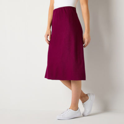 Liz Claiborne Womens Midi A-Line Skirt-Tall